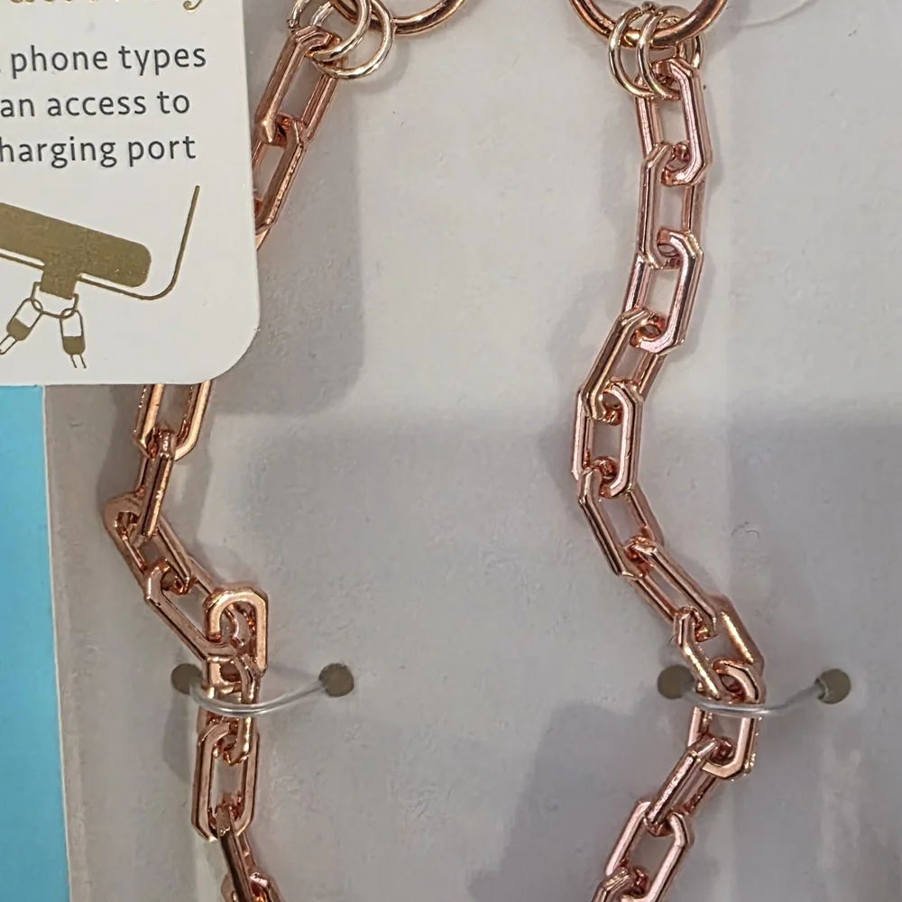 Rose Gold Paperclip Chain Phone Strap